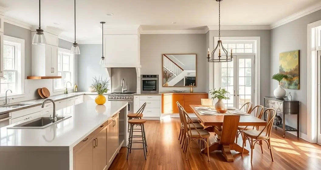Cozinha americana com sala de jantar
