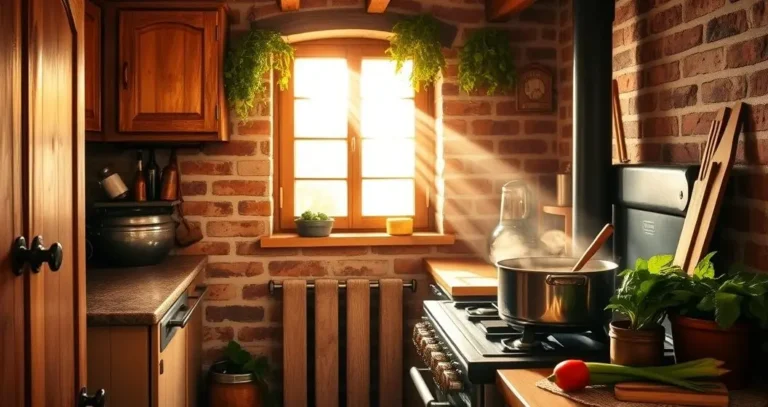 cozinha com fogao a lenha