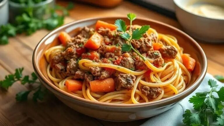 massa com carne picada