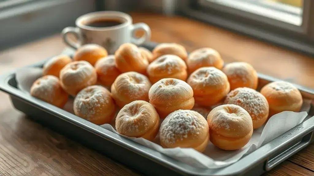 massa de mini donuts