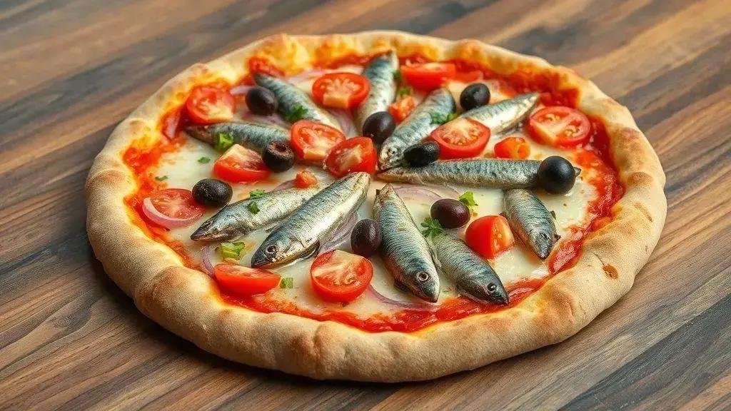Pizza caseira de sardinha