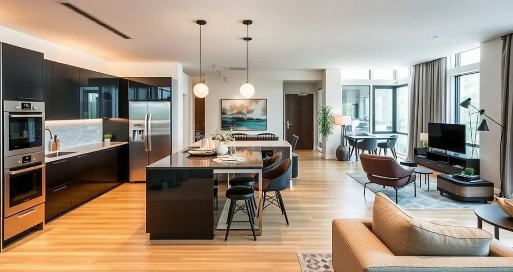 Sala com cozinha americana