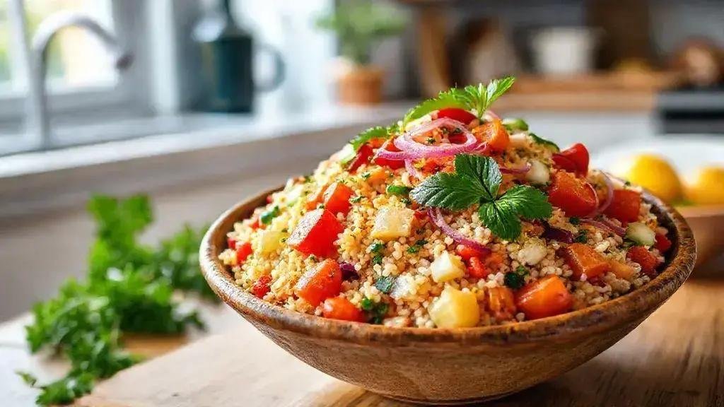 salada de cuscuz vegetariana