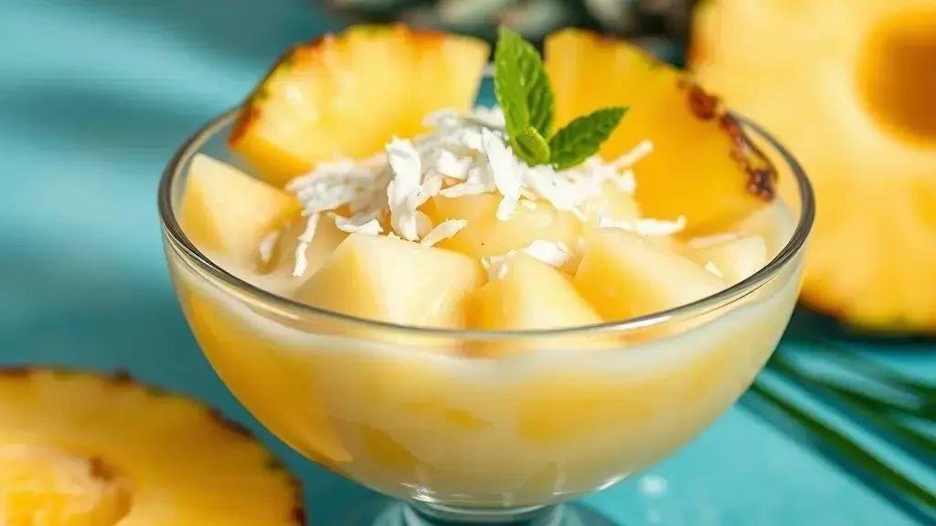 Sobremesa de abacaxi com coco