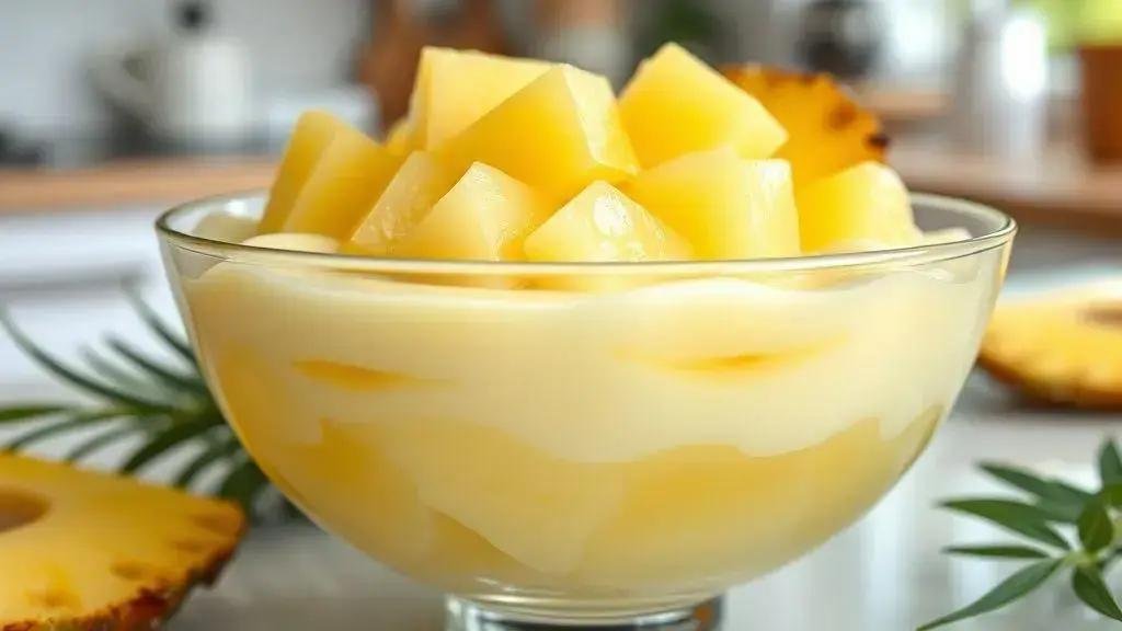 Sobremesa de abacaxi com gelatina