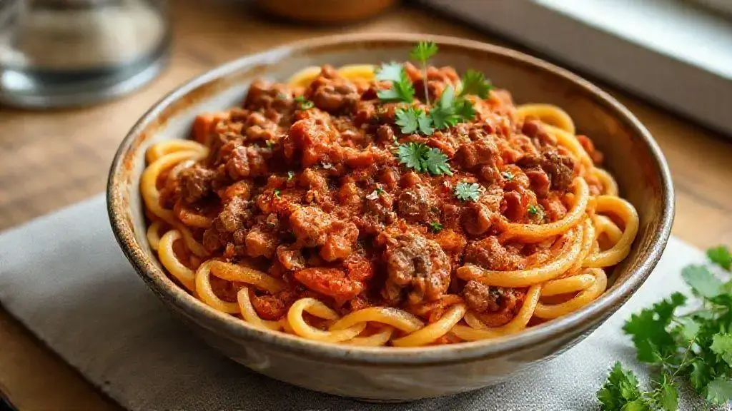 carne picada com massa