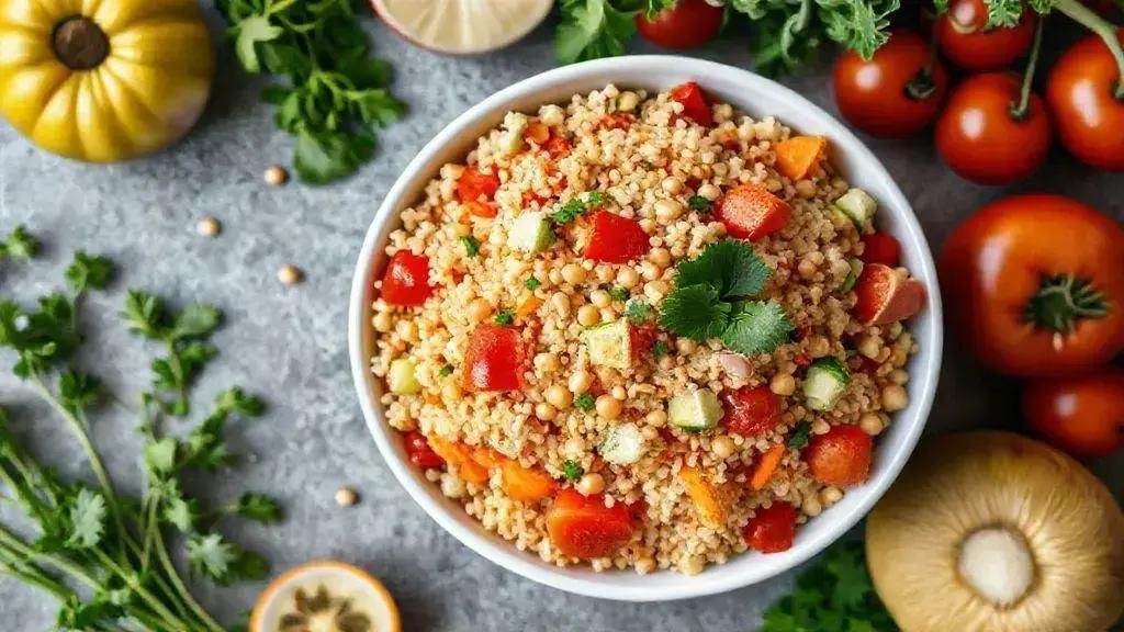 Salada de cuscuz vegetariana