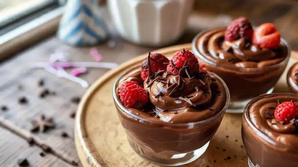 Sobremesa de chocolate para o aniversário