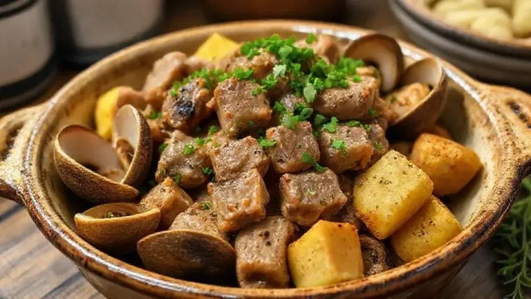 carne de porco à alentejana