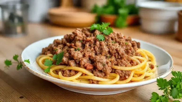 carne picada com massa