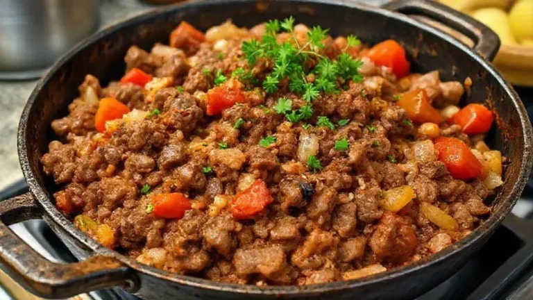 carne picada na frigideira