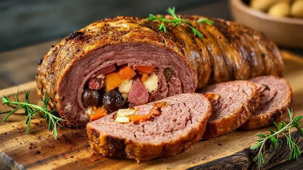 carne recheada assada no forno