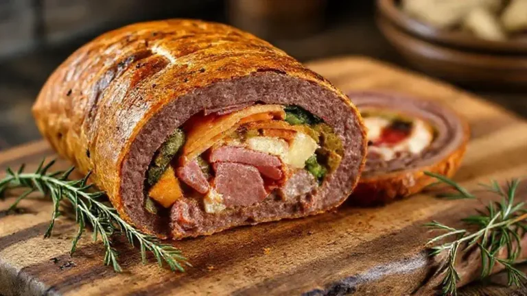 carne recheada assada no forno