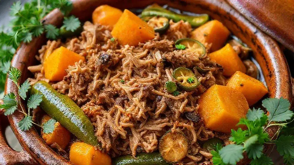 carne seca com abóbora e quiabo