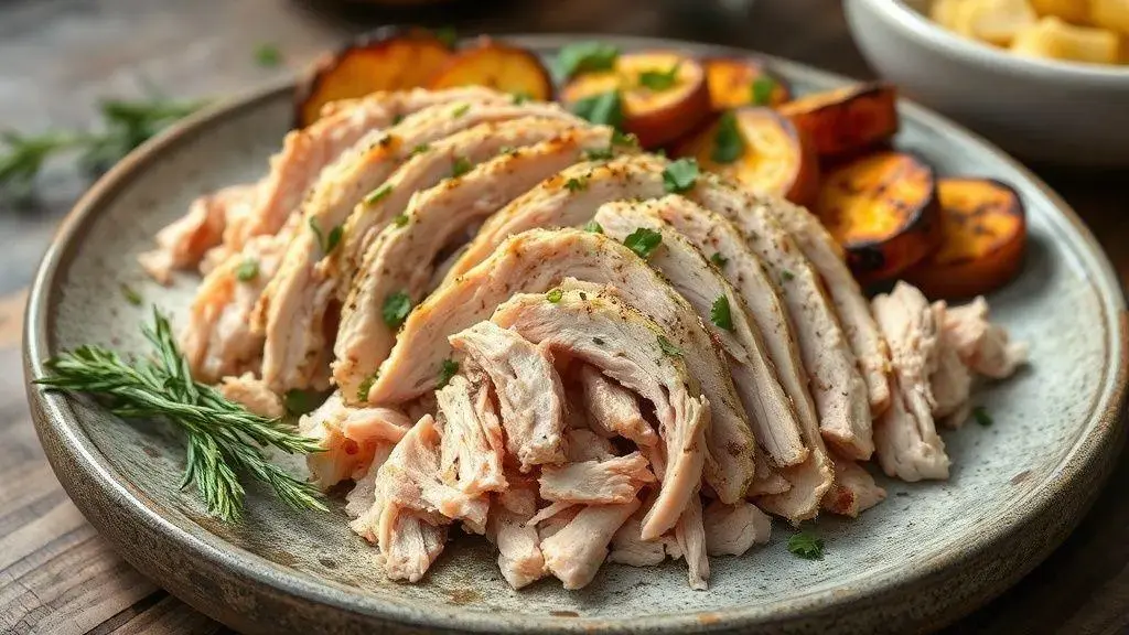 Peito de peru desfiado