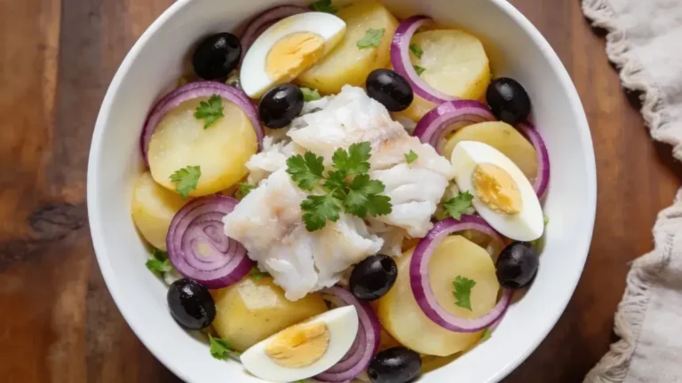 salada de batata com bacalhau