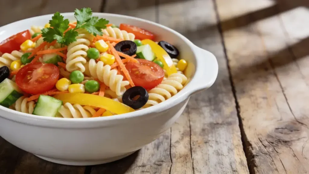 salada de macarrão parafuso