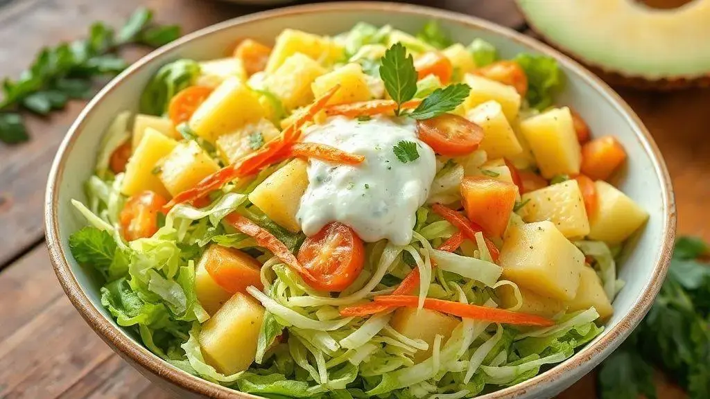 salada de repolho com abacaxi