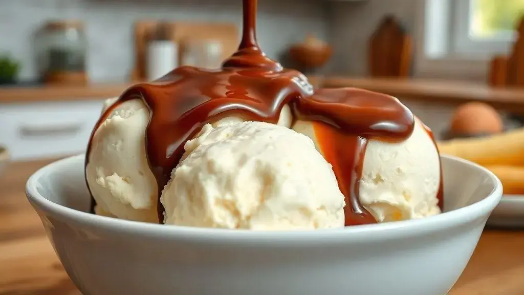 Sorvete com calda quente