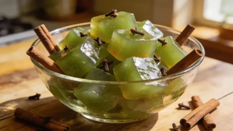 Doce de mamão verde em pedaços