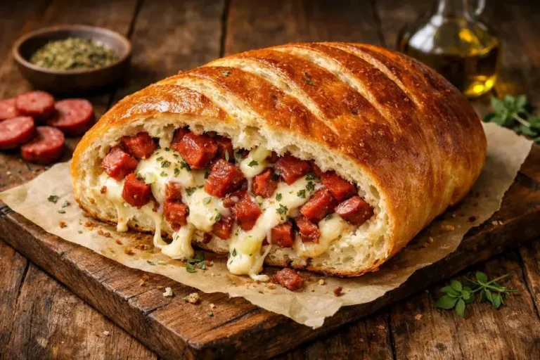 pão recheado com calabresa simples