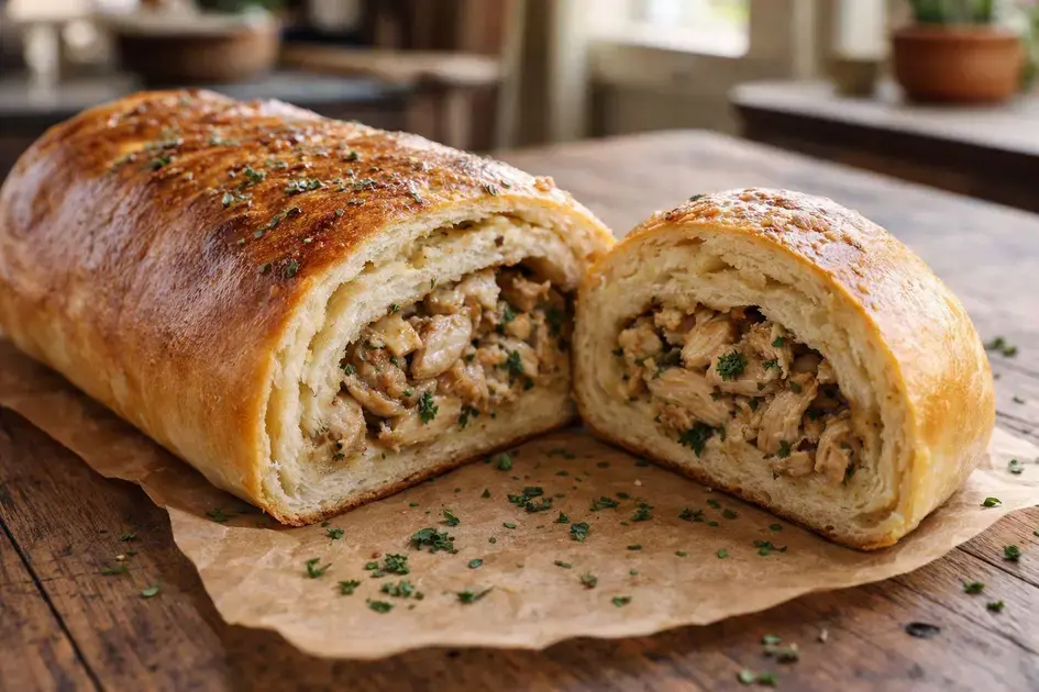 Pão recheado com frango