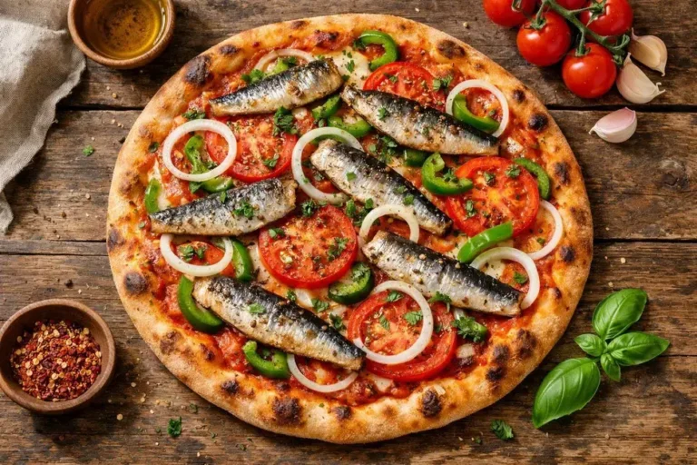 Pizza caseira de sardinha