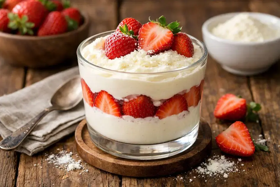 sobremesa de leite ninho com morango