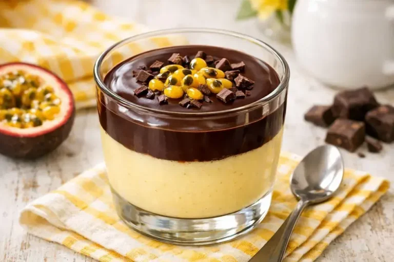 Sobremesa de maracujá com chocolate