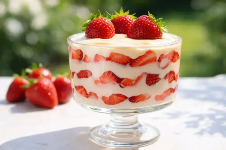 Sobremesa de morango com leite condensado