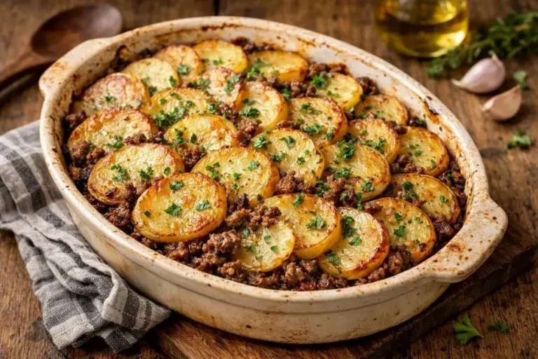 carne moída com batata no forno