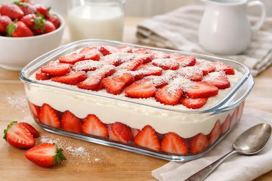 Sobremesa de morango com leite ninho