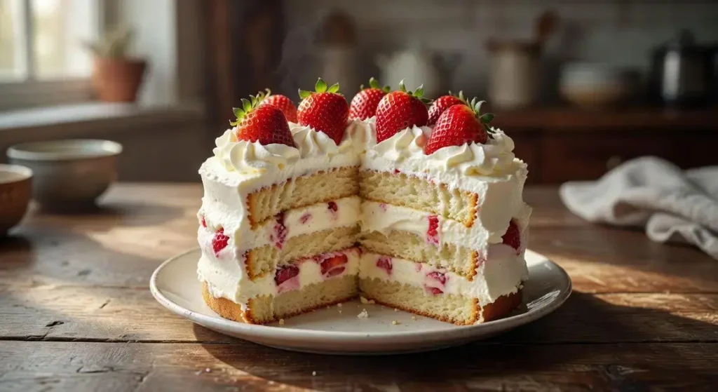 bolo recheado de morango