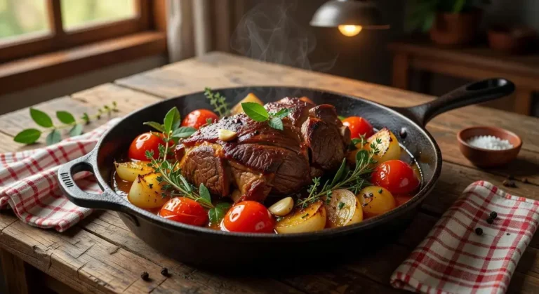 Carne assada na panela