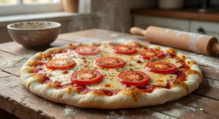 Pizza de liquidificador com farinha de arroz