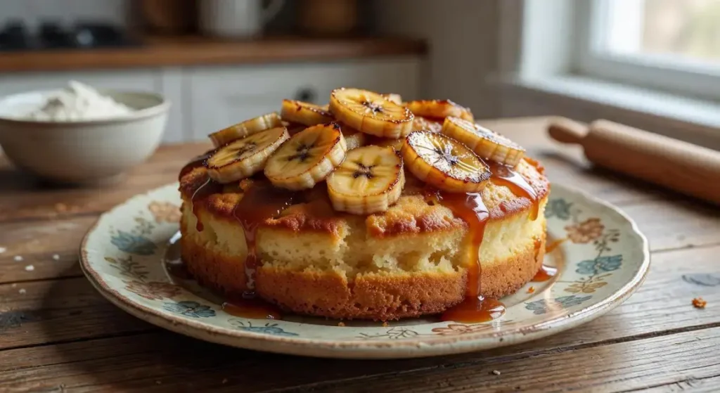 torta de banana caramelizada